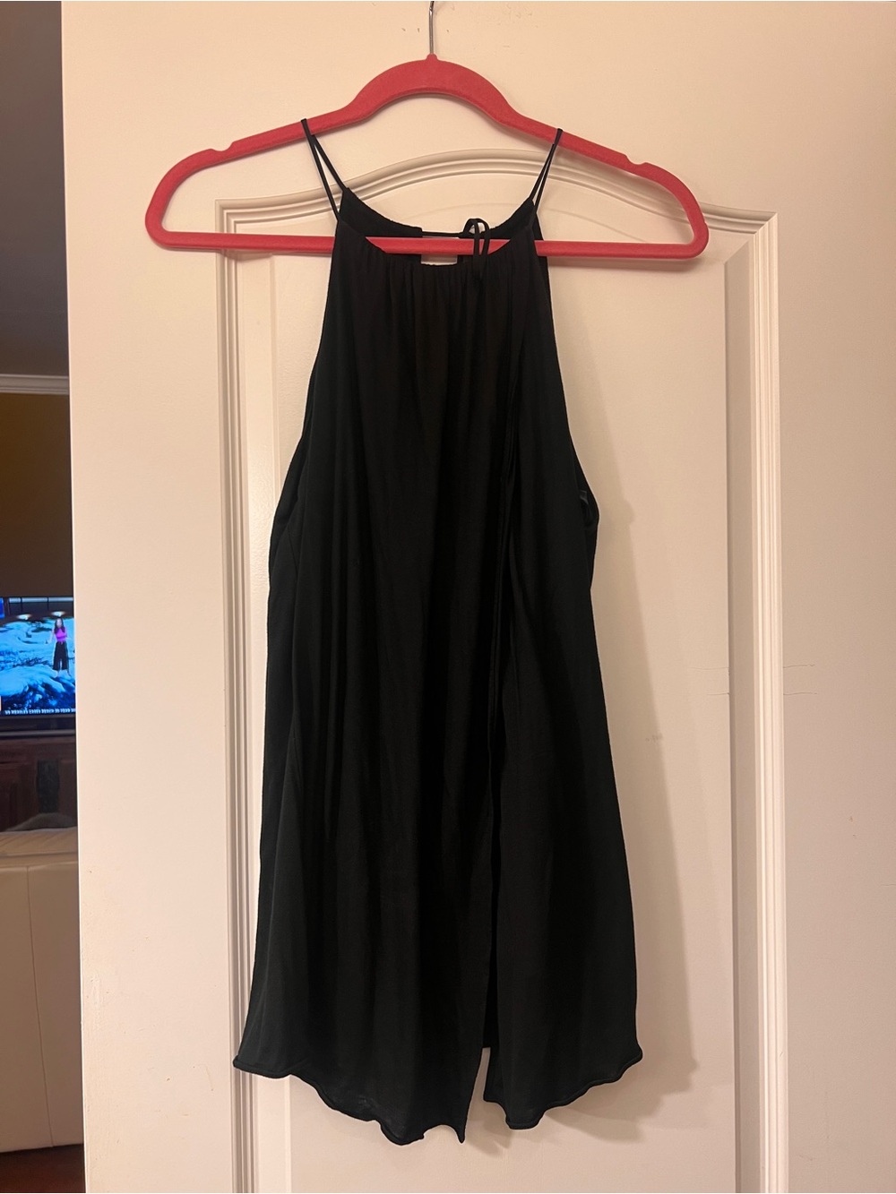WHBM Black Halter Neck Sleeveless Top - Medium